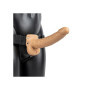 Vibratore anale vaginale cavo indossabile realistico vibrating hollow strap on 23 cm caramel