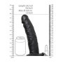 Vibratore realistico cavo vaginale anale indossabile vibrating hollow strap on 20.5 cm black