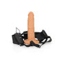 vibratore cavo indossabile vaginale anale Hollow Strap-on No Balls 20,5 cm Tan