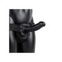 Vibratore realistico cavo vaginale anale indossabile vibrating hollow strap on 18 cm black