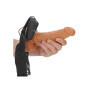 Vibratore cavo vaginale anale realistico indossabile vibrating hollow strap on 18 cm caramel