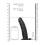 Vibratore vaginale anale cavo indossabile realistico vibrating hollow strap on 15.5 cm black