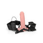 Vibratore realistico cavo indossabile anale vaginale vibrating hollow strap on 15.5 cm