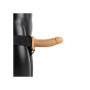 Vibratore cavo indossabile realistico vaginale anale vibrating hollow strap on 15.5 cm caramel