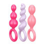 Satisfyer Booty call Set 3 butt plug anale in silicone Kit dilatatore con anello