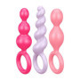 Satisfyer Booty call Set 3 butt plug anale in silicone Kit dilatatore con anello