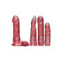 Fallo indossabile kit dildo vaginale anale Crystal Jellies Set Pink