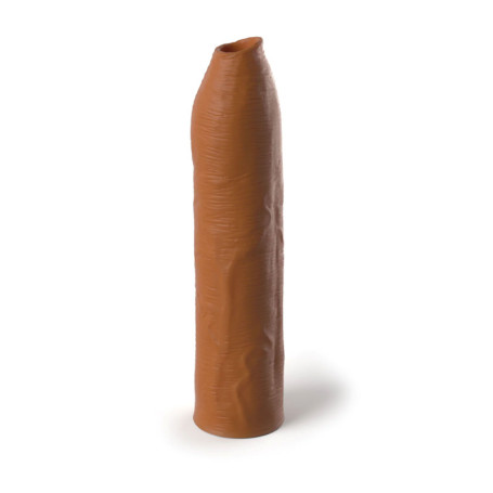 Guaina fallica realistica per ingrandimento pene Extension Sleeve Uncut 7 Inch caramello