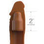 Guaina fallica realistica per allungamento pene Sleeve 8 Inch + 2 Inch Plug caramello