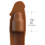 Guaina fallica realistica per allungamento pene Sleeve 8 Inch + 2 Inch Plug caramello