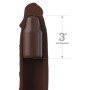 Guaina fallica realistica per ingrandimento pene Sleeve 9 Inch + 3 Inch Plug marrone