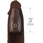 Guaina fallica realistica vibrante per allungamento pene  Sleeve 9 In + 3 In Plug Remote brown