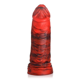 Fallo maxi per fisting in silicone vaginale anale con ventosa Fire Dragon Red Scaly Dildo