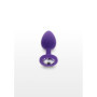 Plug anale indossabile con pietra in silicone Diamond Booty Jewel Small purple