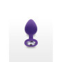 Plug anale con pietra dilatatore indossabile in silicone Diamond Booty Jewel Medium purple