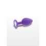 Plug anale con pietra dilatatore indossabile in silicone Diamond Booty Jewel Medium purple