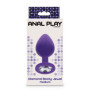 Plug anale con pietra dilatatore indossabile in silicone Diamond Booty Jewel Medium purple