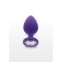 Plug anale maxi in silicone con  pietra dilatatore Diamond Booty Jewel Large purple
