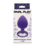 Plug anale maxi in silicone con  pietra dilatatore Diamond Booty Jewel Large purple