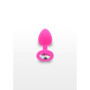 Plug anale mini in silicone con pietra Diamond Booty Jewel Small pink