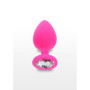 Plug anale maxi in silicone con pietra Diamond Booty Jewel Large pink