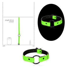 Morso bondage restraint sadomaso sexy costrittivo bdsm O-Ring Gag - Glow in the Dark - Neon Green/Black