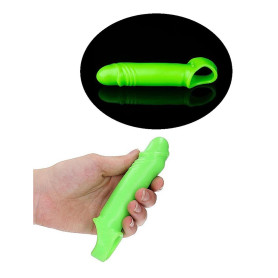 Guaina fallica prolunga per pene con anello testicoli Smooth Stretchy Penis Sleeve Glow in the Dark