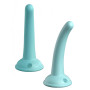 Fallo vaginale anale piccolo dilatatore in silicone plug indossabile curious five turchese