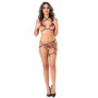 Completo intimo sexy per donna Roses bra and crotchless panty