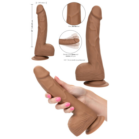 Fallo realistico vaginale anale con ventosa Silicone Studs 8 Inch caramel