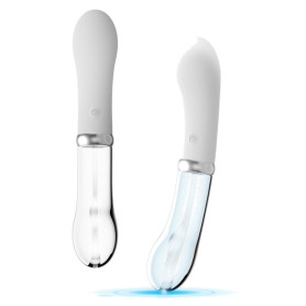 Vibratore vaginale per punto G dildo vibrante in silicone e vetro fallo liscio