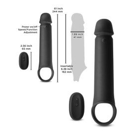 Guaina fallica vibrante in silicone per ingrandimento pene Renegade Brute