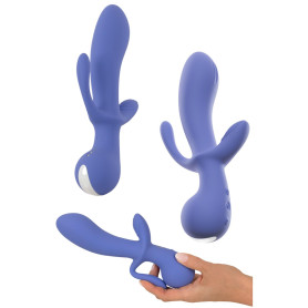 Vibratore triplo stimolatore per clitoride fallo vaginale anale dildo vibrante