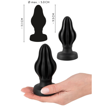 Plug anale big butt in silicone grande dilatatore morbido dildo indossabile nero