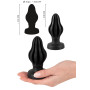 Plug anale big butt in silicone grande dilatatore morbido dildo indossabile nero