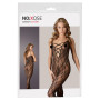 Tutina a rete donna cavallo aperto sexy bodystocking catsuit nero fishnet hot