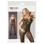 Tutina a rete donna cavallo aperto sexy bodystocking catsuit nero fishnet hot