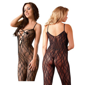 Tutina a rete donna cavallo aperto sexy bodystocking catsuit nero fishnet hot