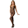 Tutina a rete donna cavallo aperto sexy bodystocking catsuit nero fishnet hot