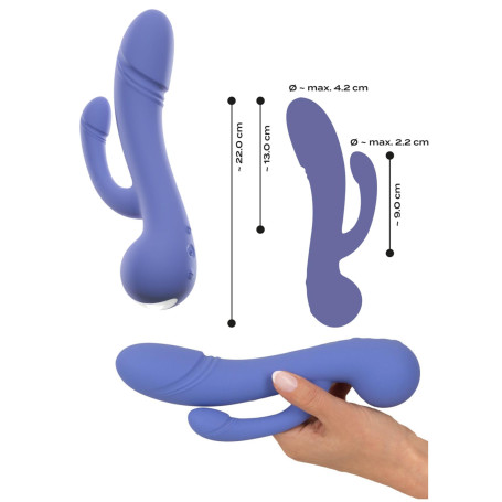 Vibratore doppio in silicone realistico dildo vibrante vaginale anale fallo pene