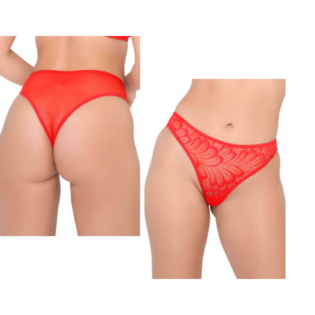 Slip rosso biancheria intima donna lingerie sensuale mutanda tanga trasparente