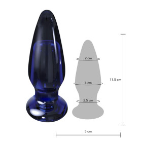 Butt Plug anale vibrante vibratore in vetro fallo conico dilatatore liscio glass