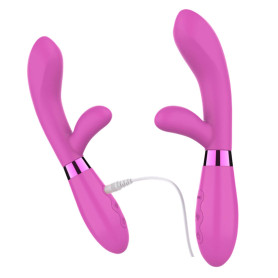 Vibratore rabbit fallo vibrante doppio dildo in silicone stimolatore clitoride