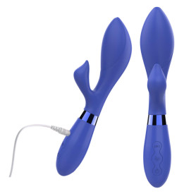 Vibratore rabbit stimolatore clitoride fallo doppio in silicone dildo vibrante