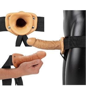 Imbragatura con fallo cavo dildo vaginale anale cintura strap on pene realistico
