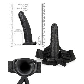 Imbragatura con fallo realistico nero dildo vaginale anale prolunga pene strapon