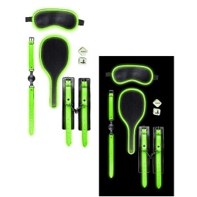 Kit restraint sadomaso sexy costrittivo Set bondage Kit 1 - Glow in the Dark - Neon Green/Black