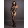 Bodystocking per donna intimo Contrast Suspender Bodystocking