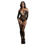 Bodystocking per donna taglie forti Criss Cross Neck Bodystocking