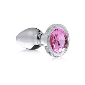 Plug anale piccolo con pietra Pink Gem Glass Anal Plug Small